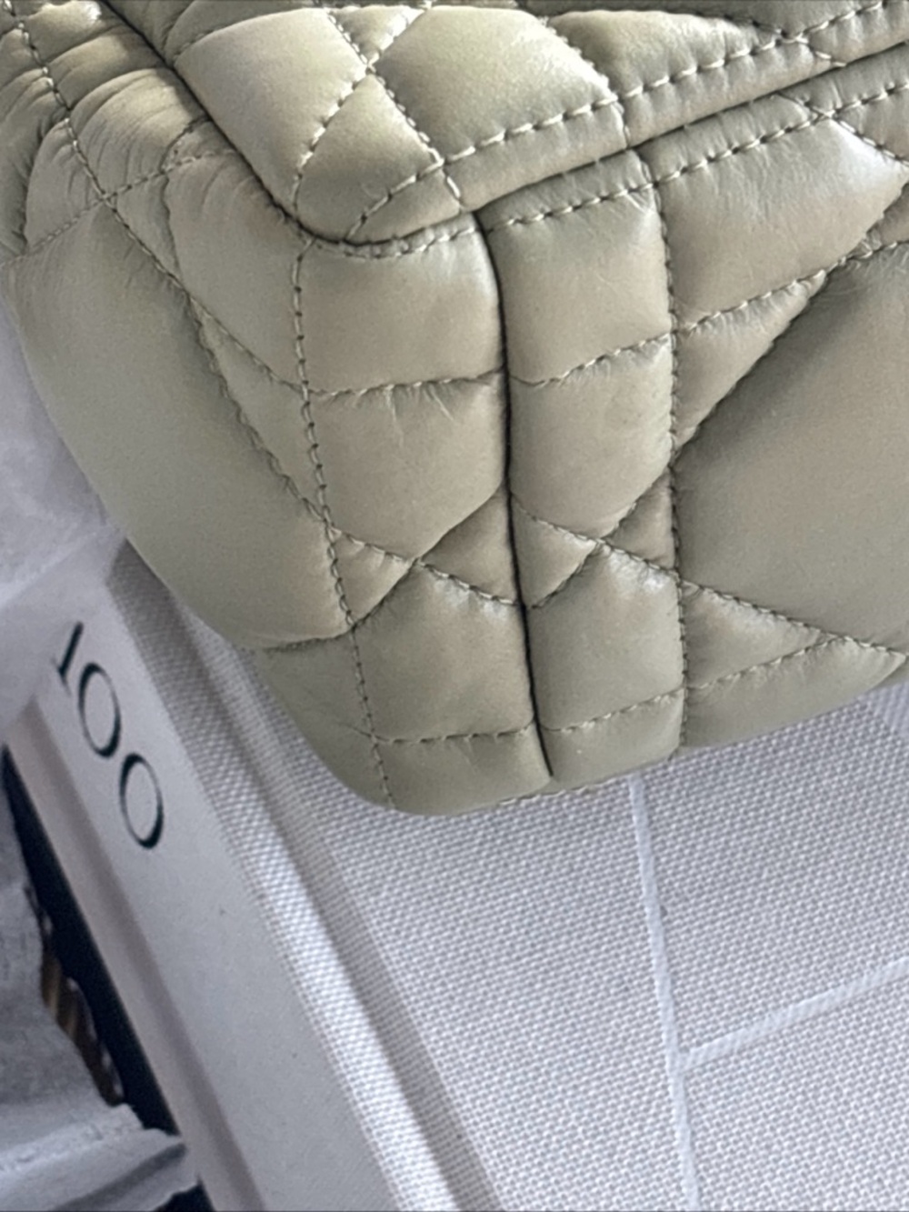 Dior Quilted Crossbody medium Bag in Sage Green with Gold CD Accent - Picture 3 of 13